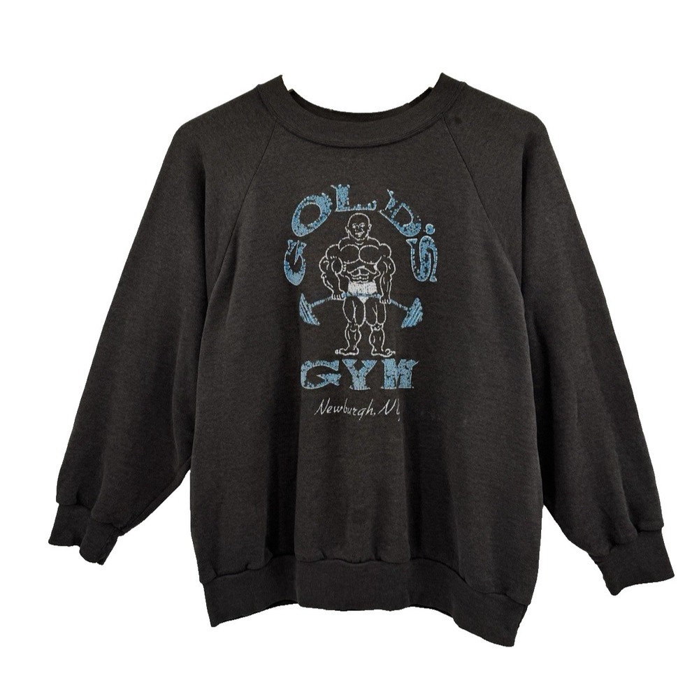 Vintage Gold's Gym Newburgh NY USA Sweatshirt 90s Raglan Graphic Men's L Street